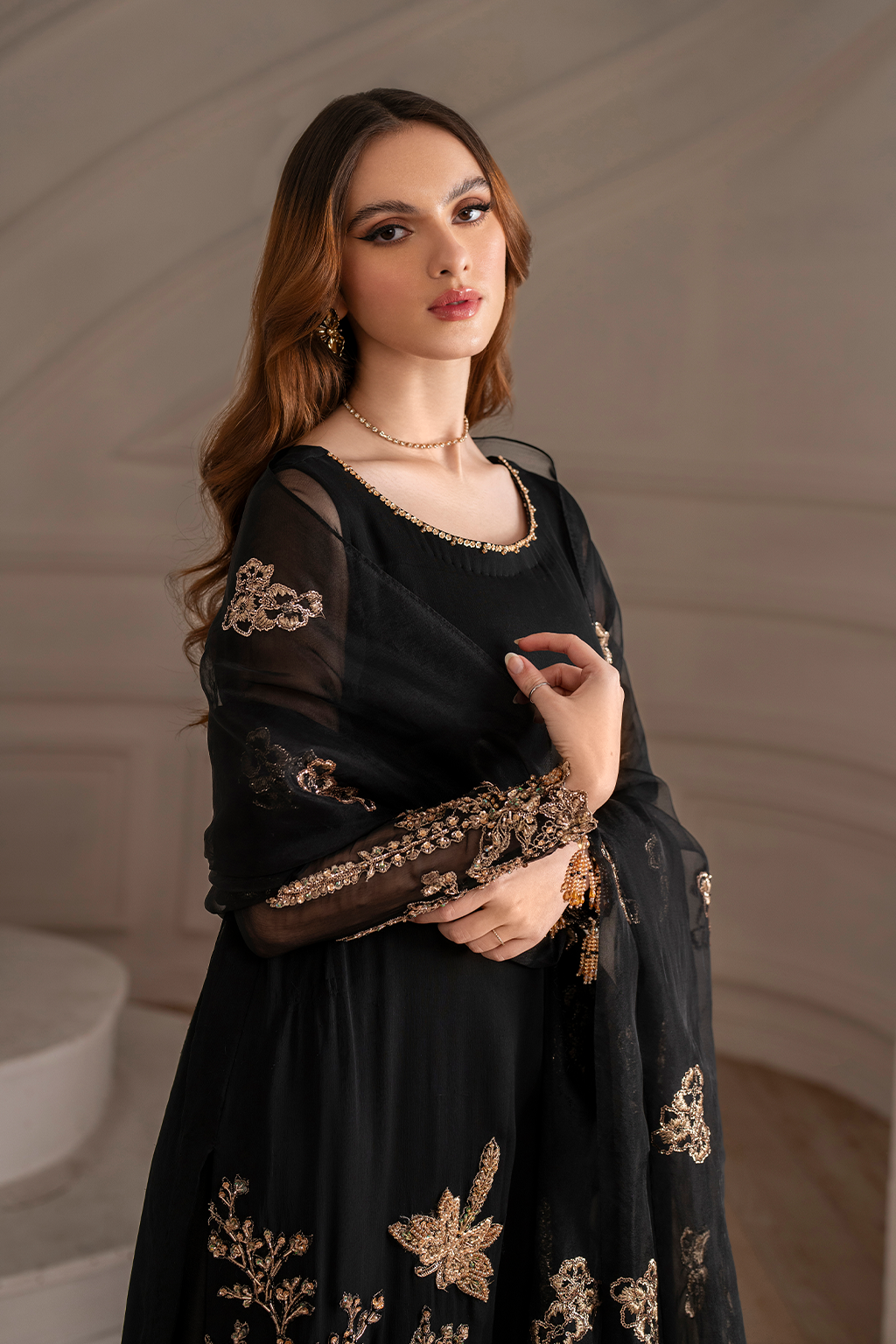 UE-417 Embroidered Chiffon
