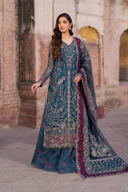 ILC-03 Embroidered Organza (Long Shirt With Printed Sharara)