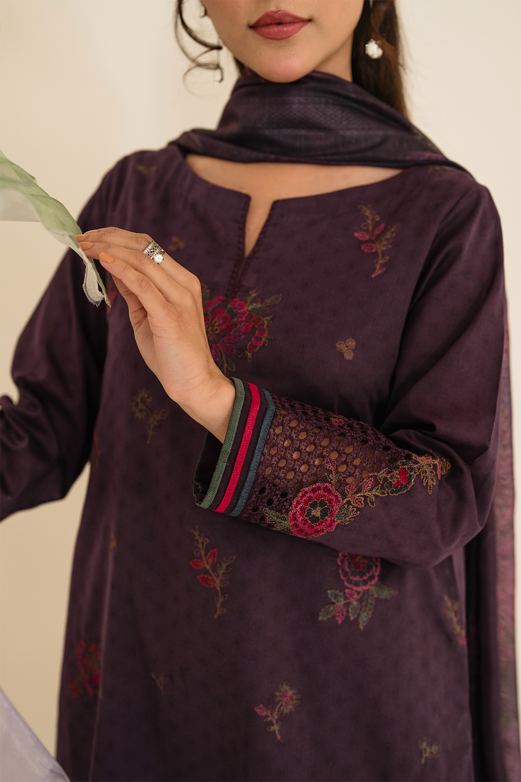 UE-426 Embroidered Textured Lawn Secondary image