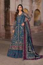 ILC-03 Embroidered Organza (Long Shirt With Printed Sharara)