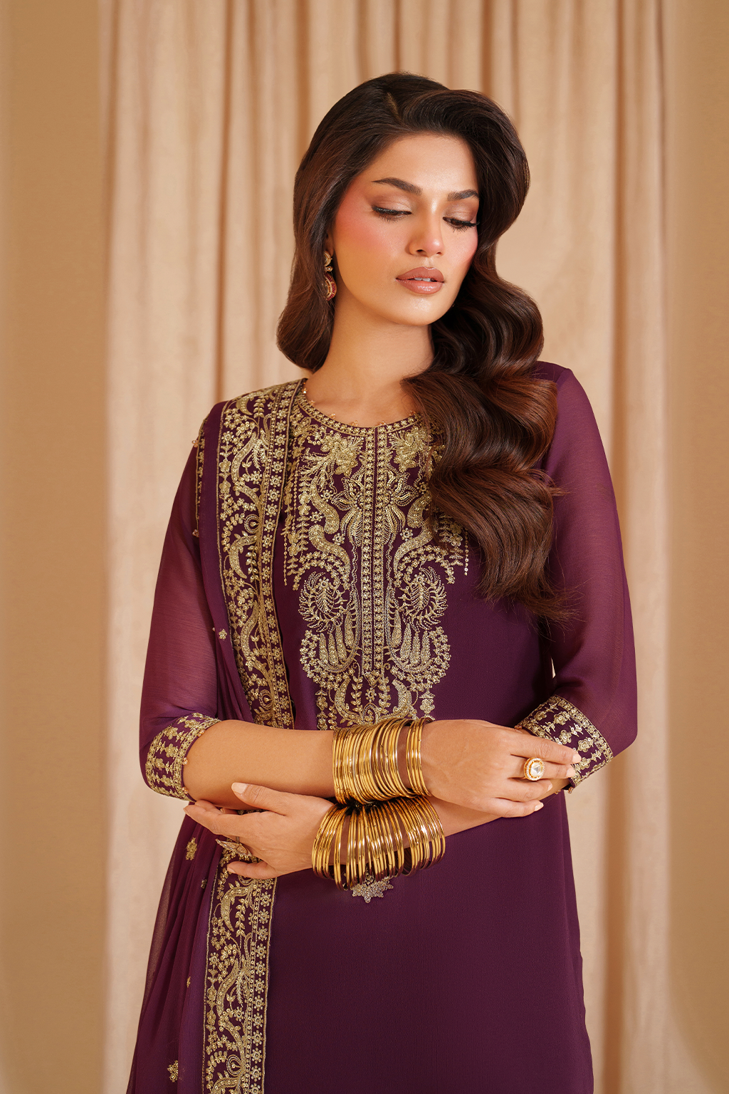 CC-76 Embroidered Chiffon - Iznik