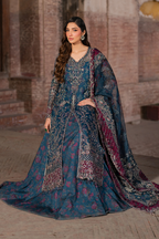 ILC-03 Embroidered Organza (Long Shirt With Printed Sharara)