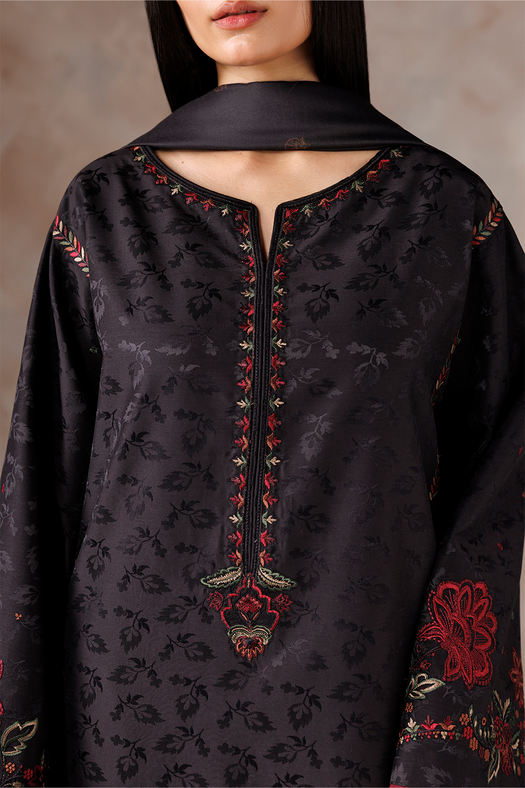 UE-739 Embroidered Viscose Jacquard