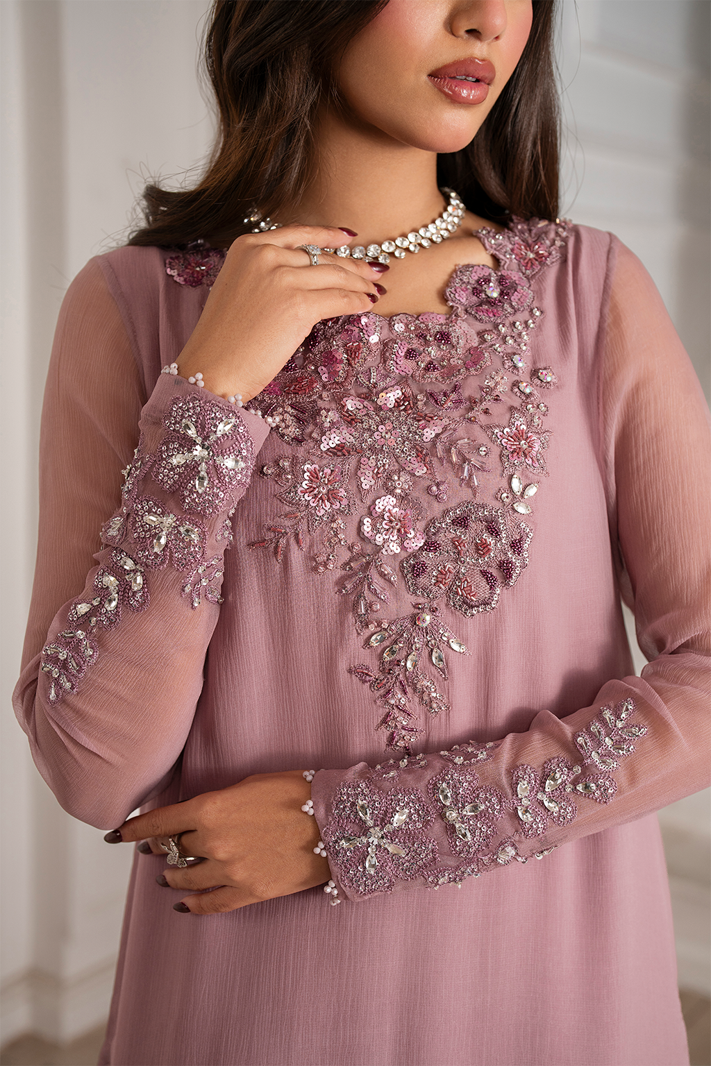 UE-418  Embroidered Chiffon