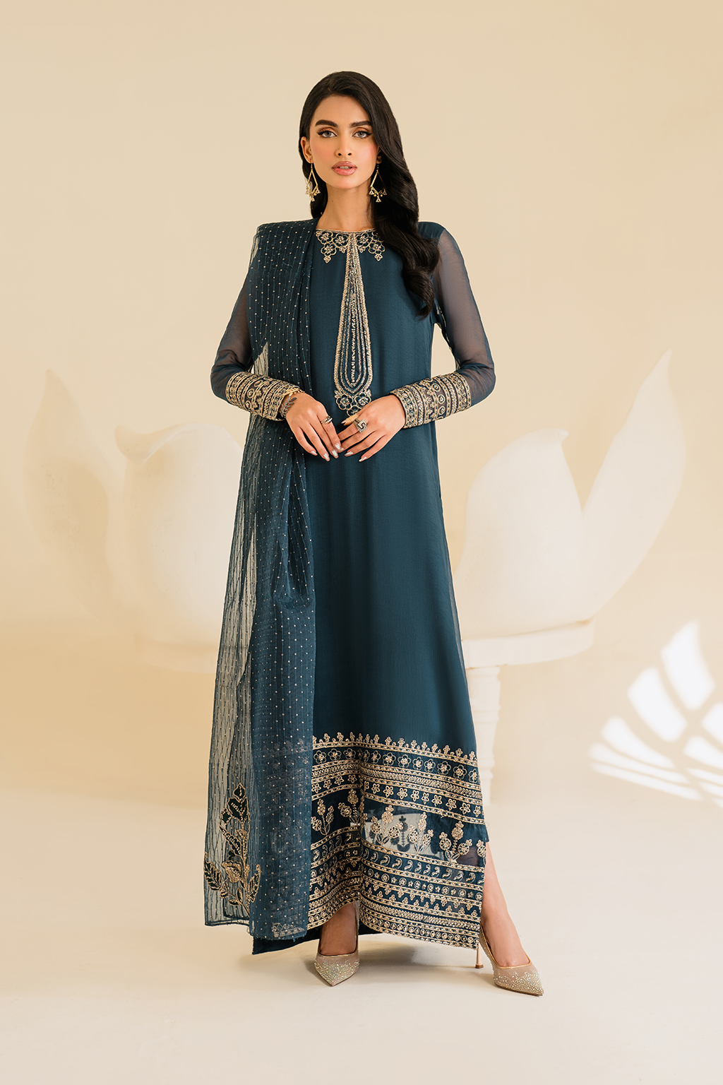 IP-276  Embroidered Chiffon - Iznik