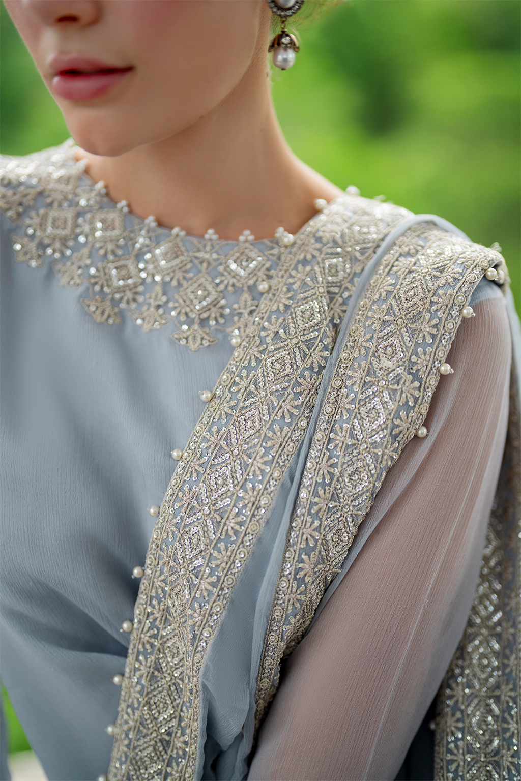 CC-70 Embroidered Chiffon - Iznik