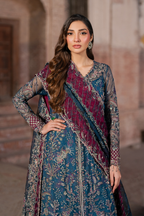 ILC-03 Embroidered Organza (Long Shirt With Printed Sharara)