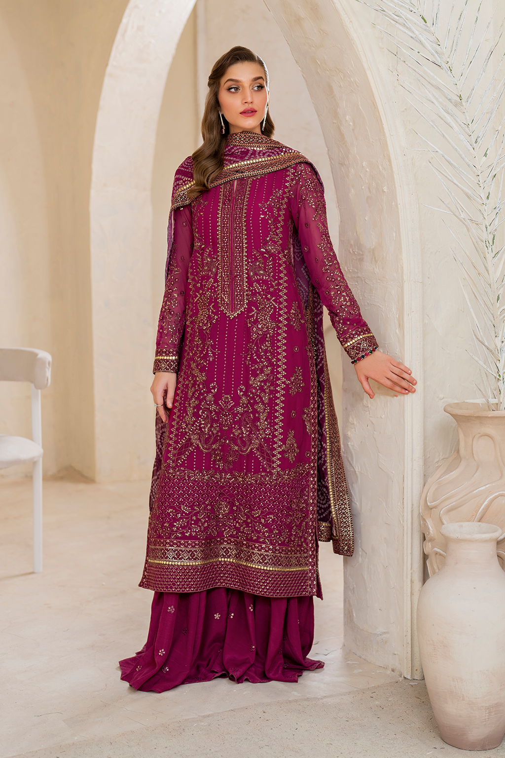 CC-45 Embroidered Chiffon - Iznik