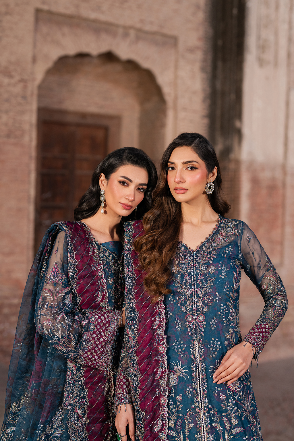 ILC-03 Embroidered Organza (Long Shirt With Printed Sharara)
