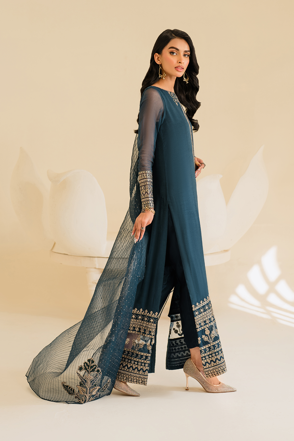 IP-276  Embroidered Chiffon - Iznik