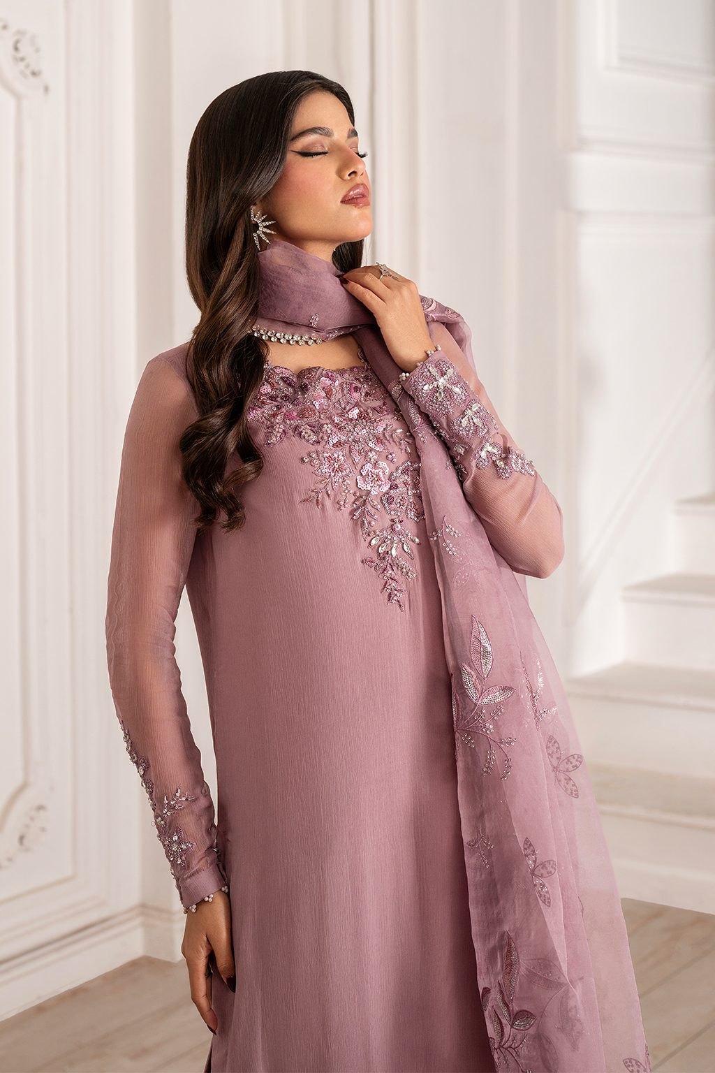 UE-418  Embroidered Chiffon
