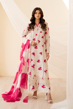 UE-443 Borer Embroidered Printed Lawn - Iznik