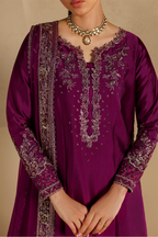 UE-736 Embroidered Sheesha Silk