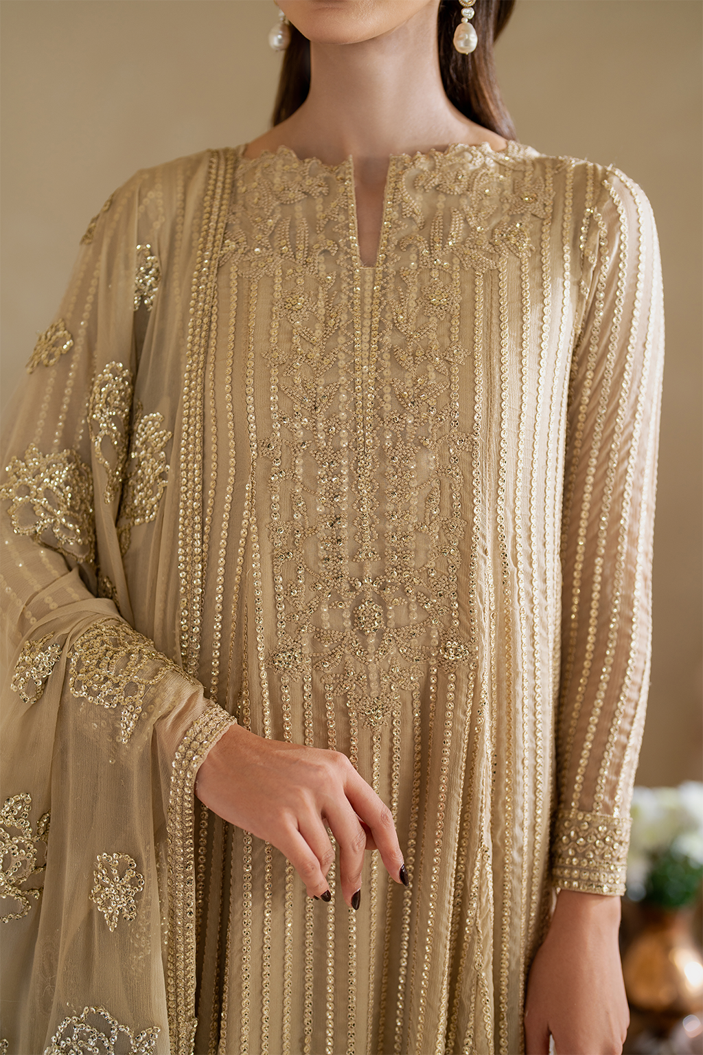 CC-58 Embroidered Chiffon - Iznik