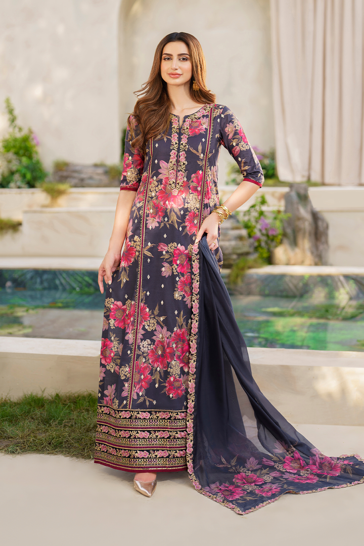 SFL-12 Embroidered Lawn - Iznik