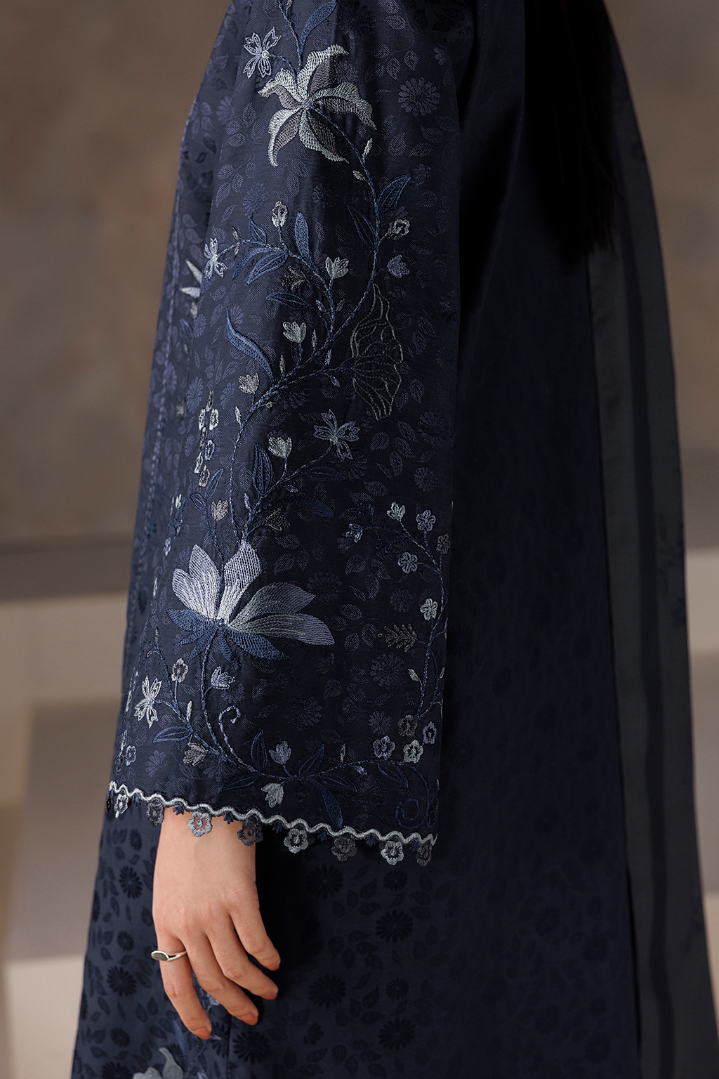 UE-742 Embroidered  Viscose Jacquard