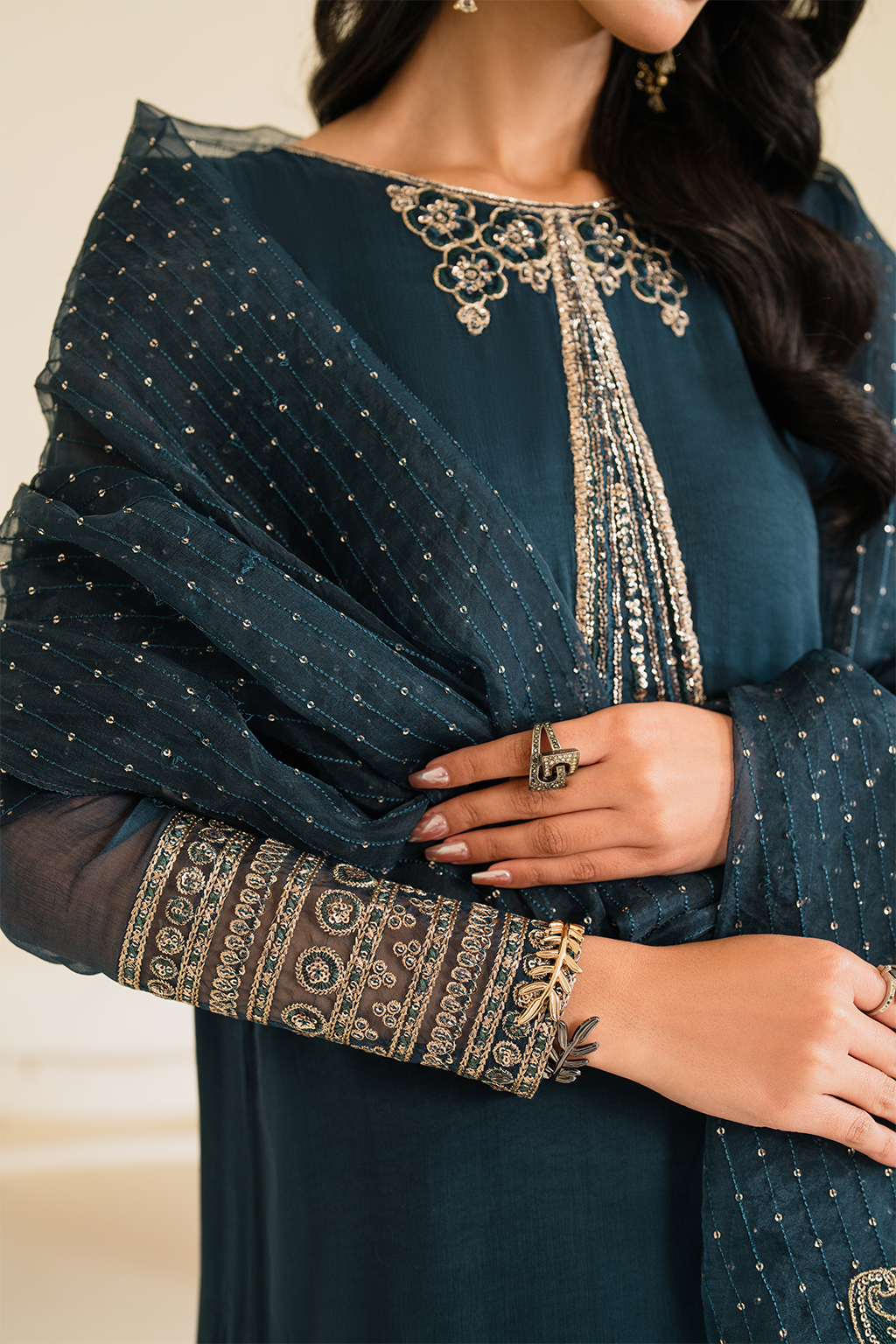 IP-276  Embroidered Chiffon - Iznik