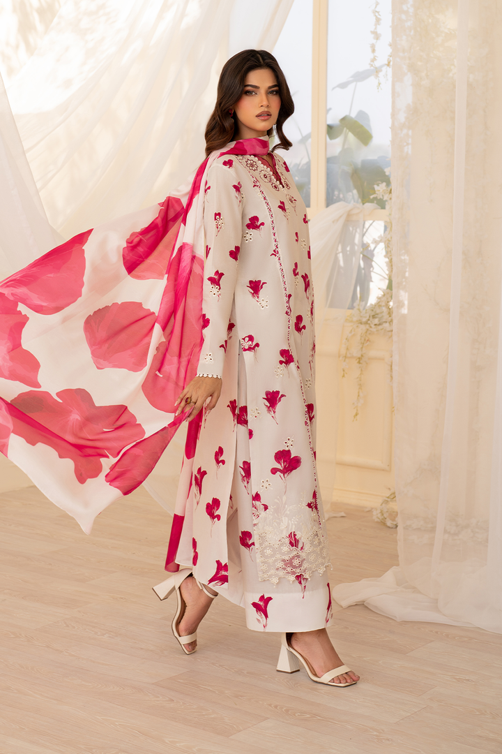 UE-443 Borer Embroidered Printed Lawn