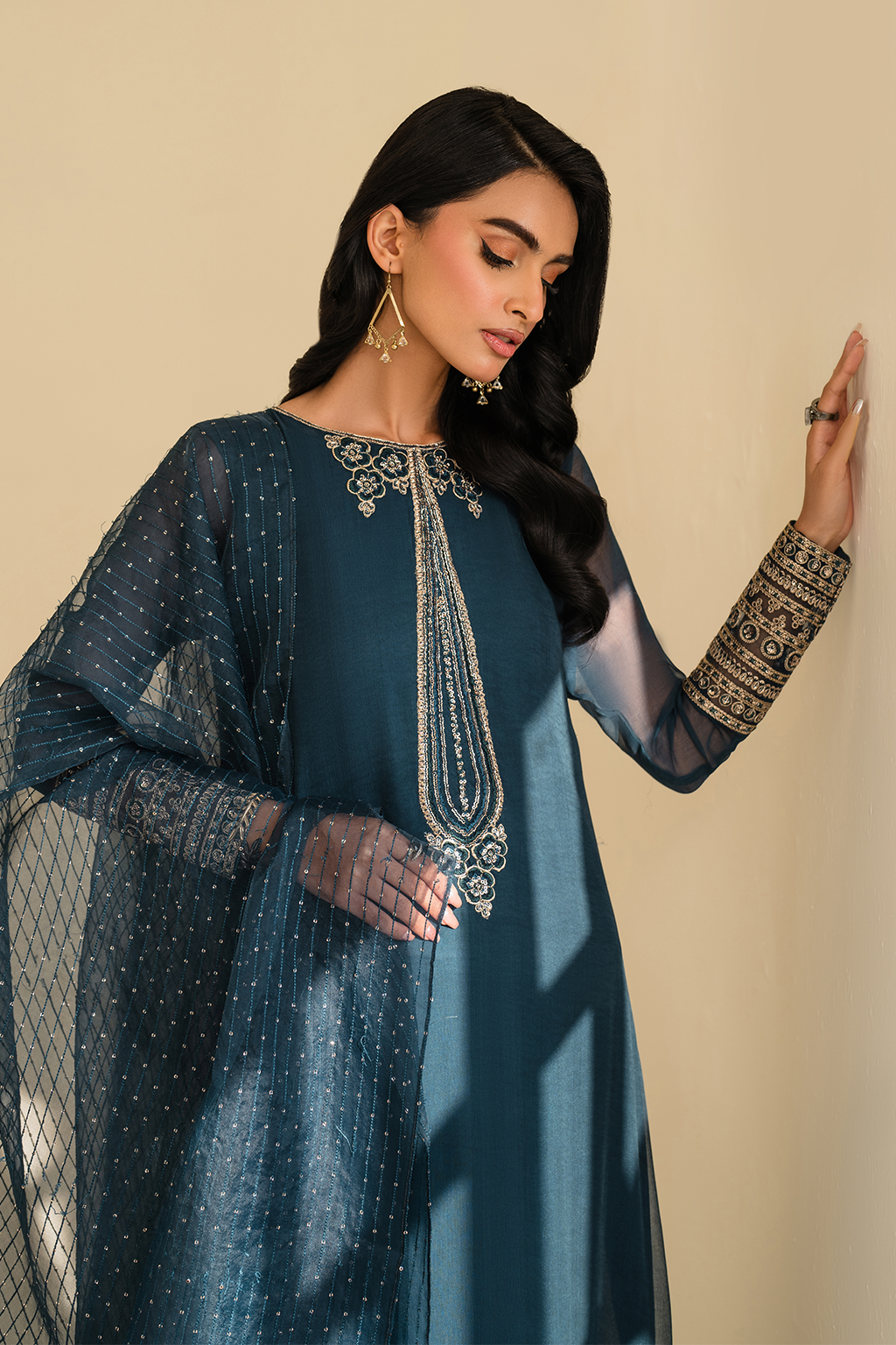 IP-276  Embroidered Chiffon - Iznik