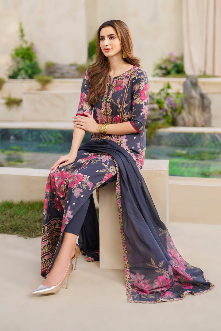 SFL-12 Embroidered Lawn - Iznik