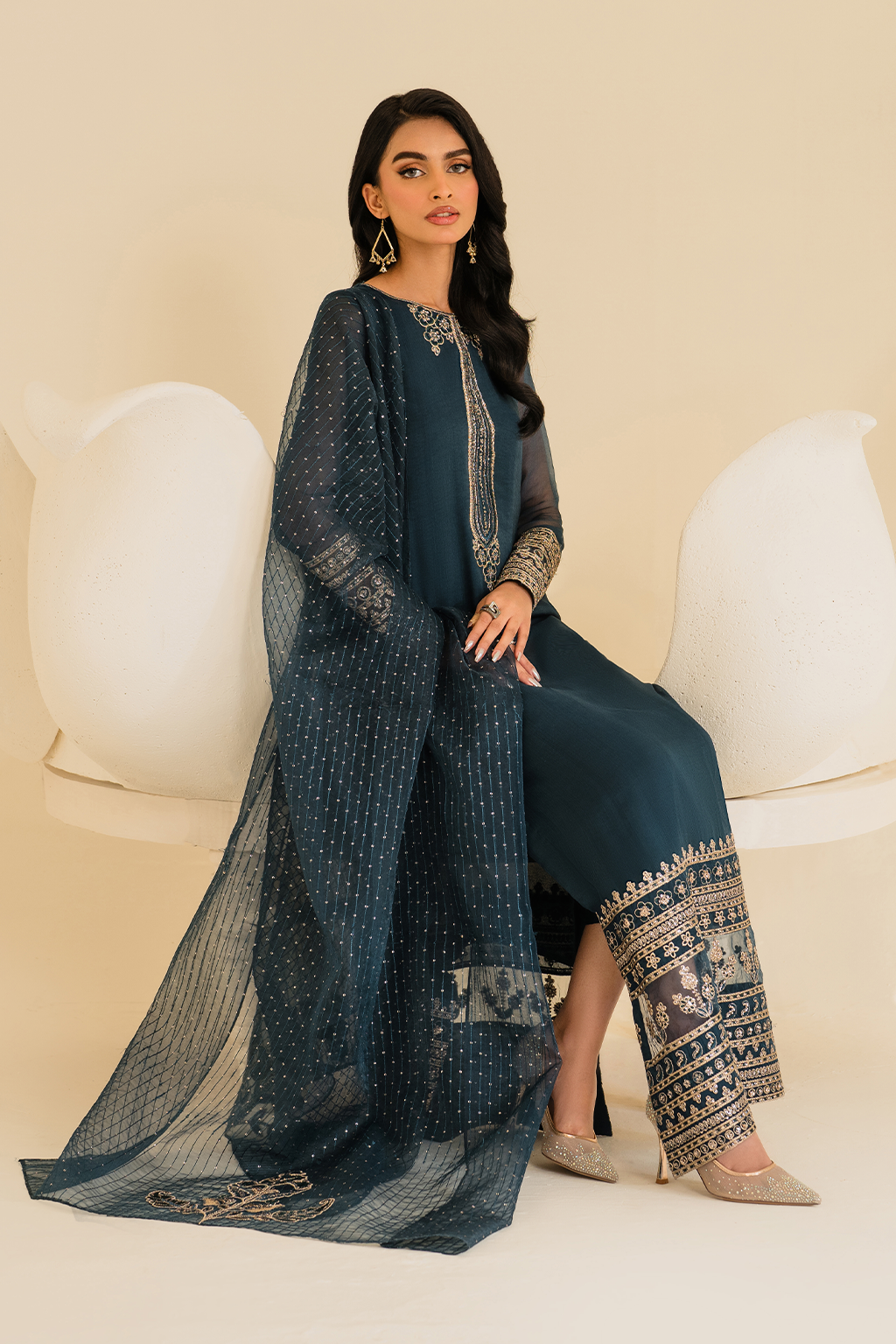 IP-276  Embroidered Chiffon - Iznik