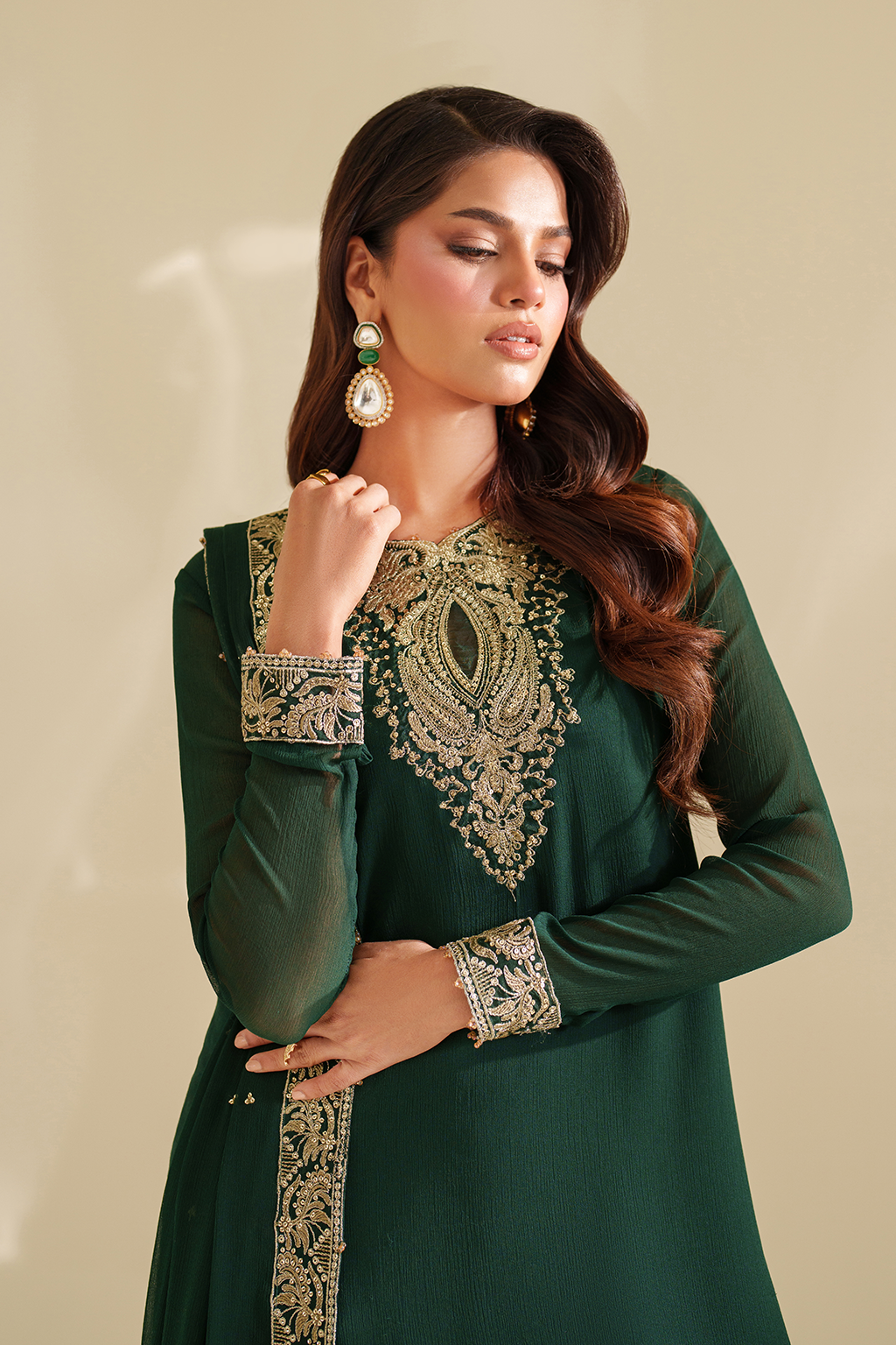 CC-75 Embroidered Chiffon - Iznik