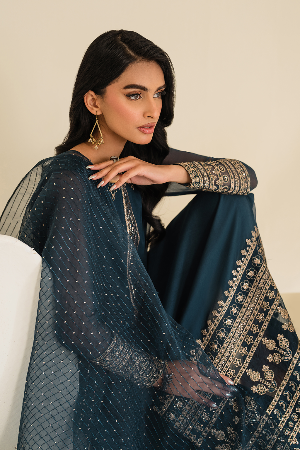 IP-276  Embroidered Chiffon - Iznik