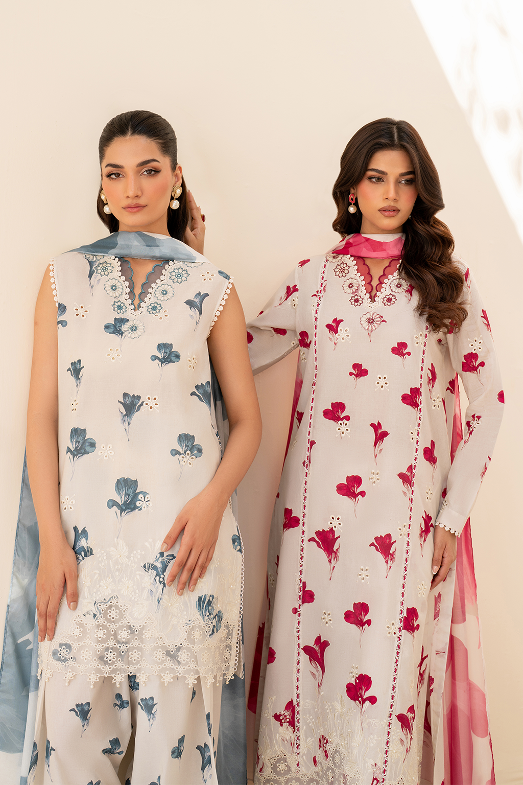 UE-442 Borer Embroidered Printed Lawn - Iznik