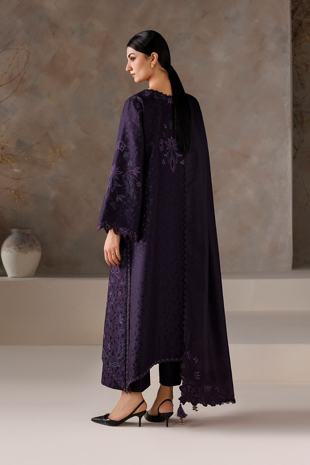 UE-744 Embroidered  Viscose Jacquard