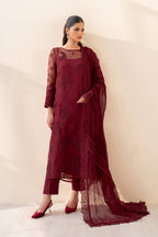 UE-438 Embroidered Pure Organza - Iznik