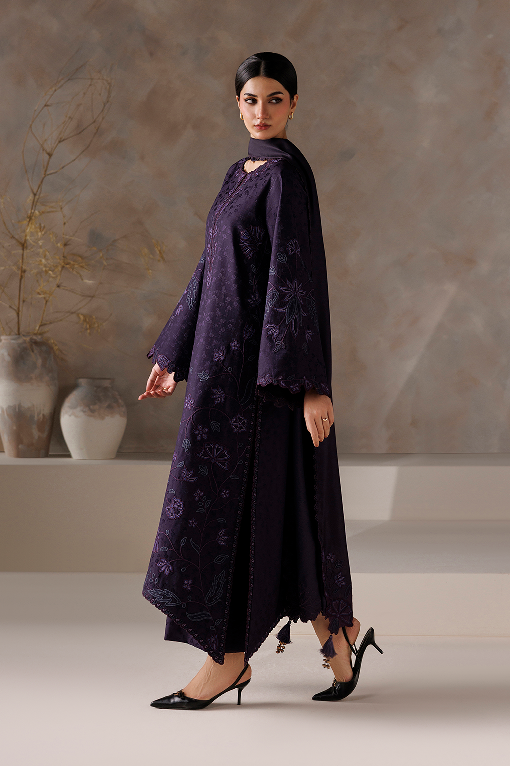 UE-744 Embroidered  Viscose Jacquard