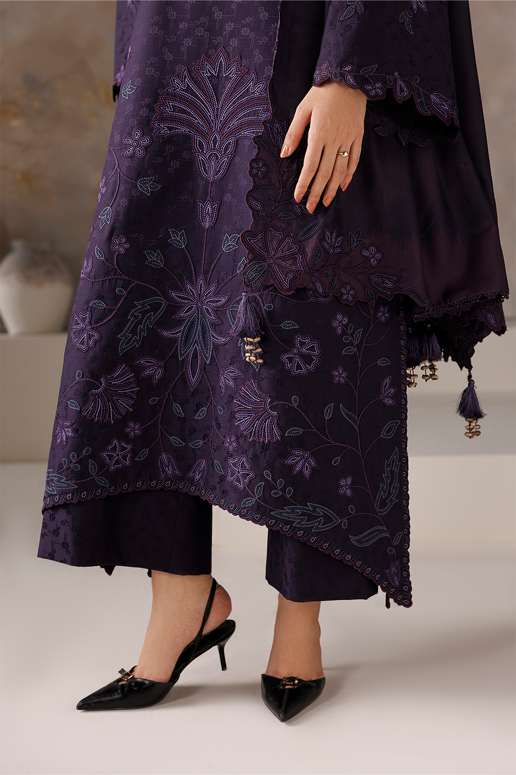 UE-744 Embroidered  Viscose Jacquard