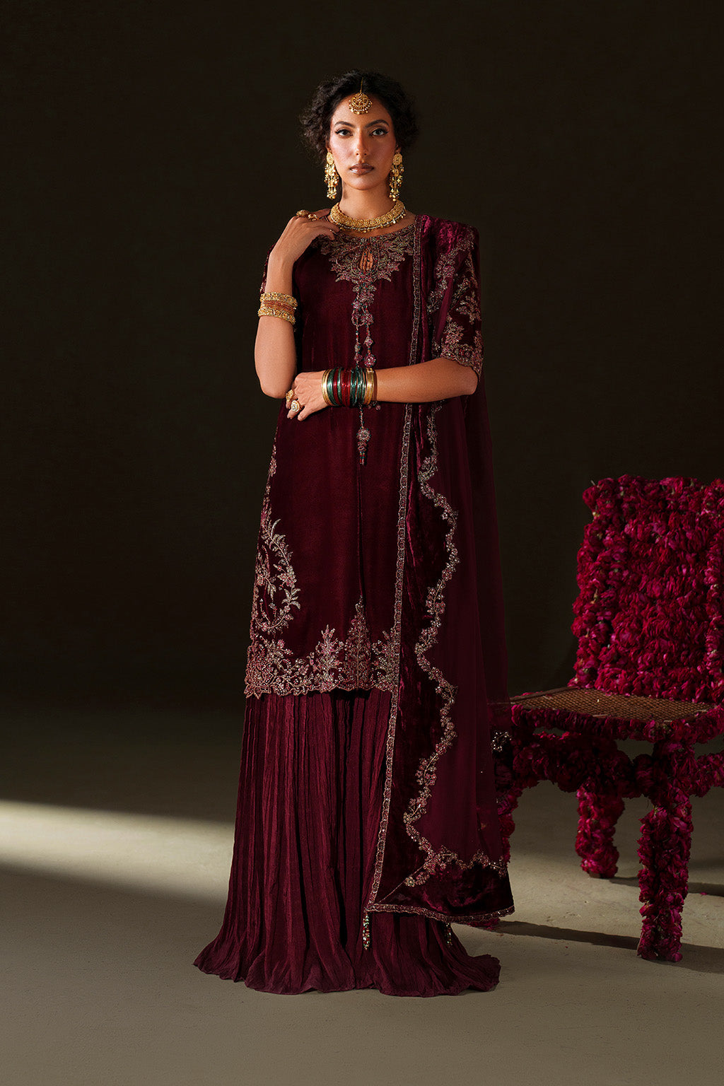 velvet dress design in pakistan NEGAR