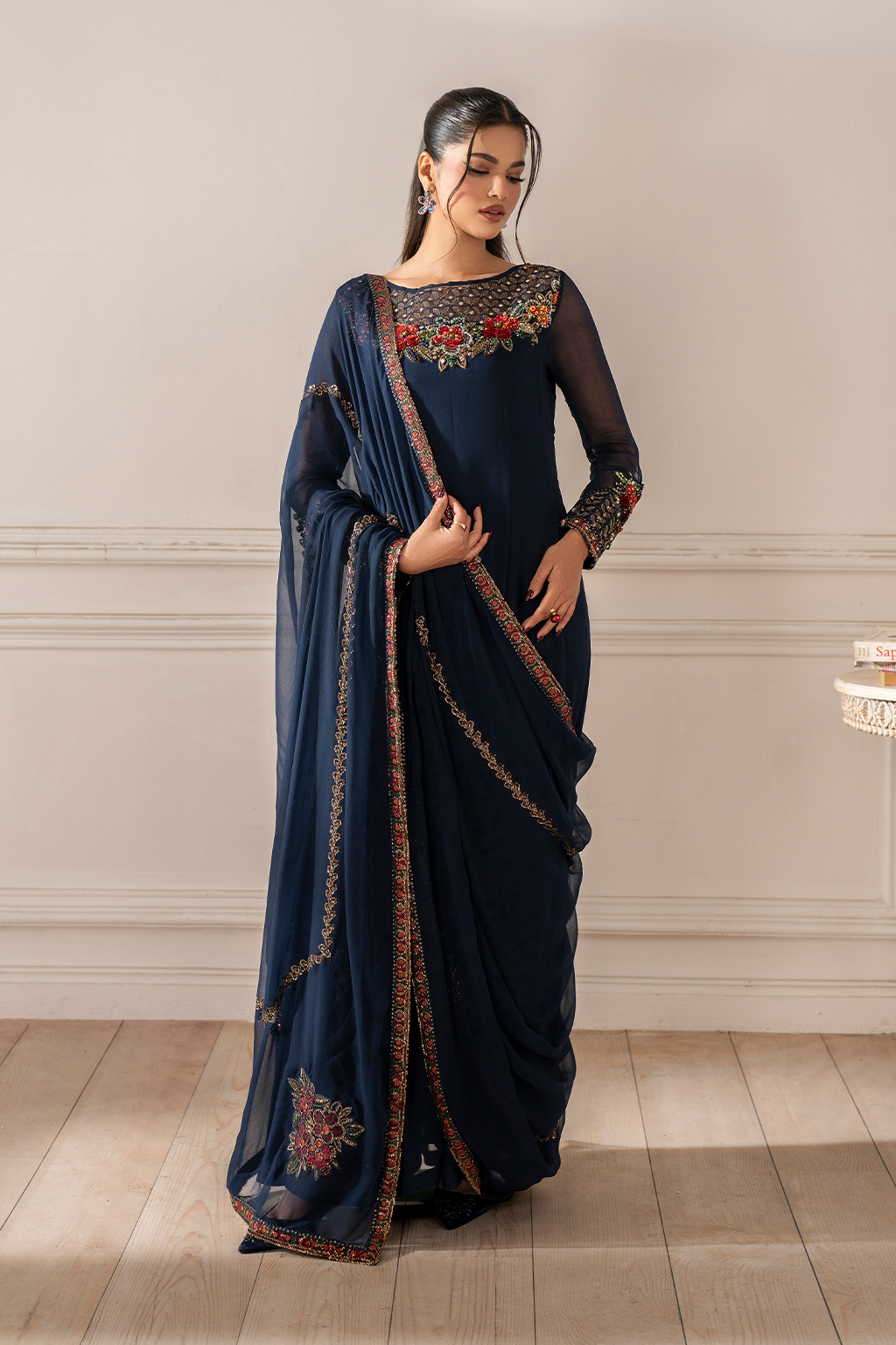 UE-412 Embroidered Chiffon