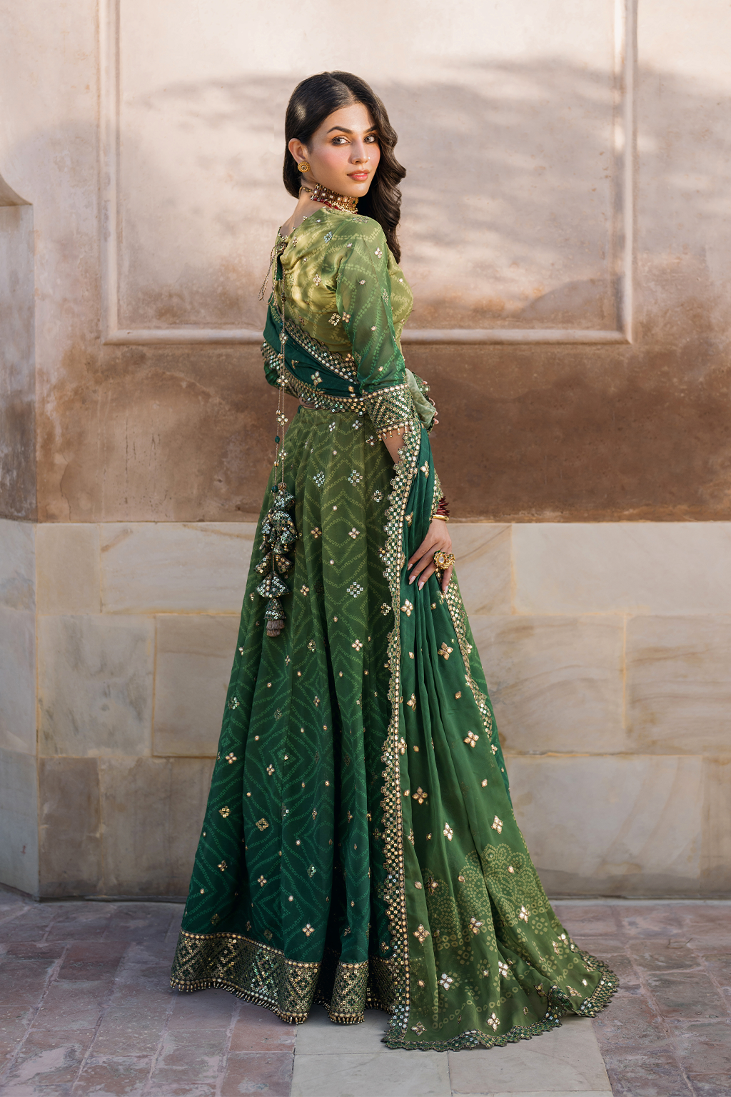 UE-328 Embroidered Chiffon (Choli with Lehnga)