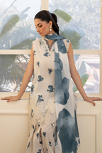 UE-442 Borer Embroidered Printed Lawn - Iznik