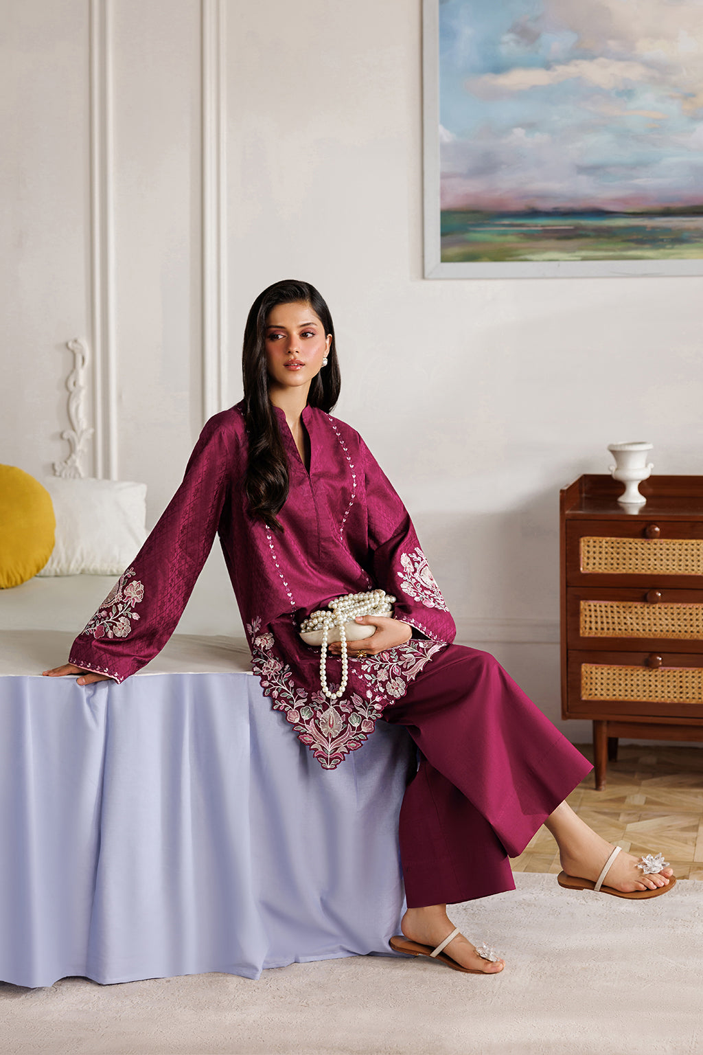 Dark Fuchsia Ready to Wear Lawn Suit | Summer Pret Collection