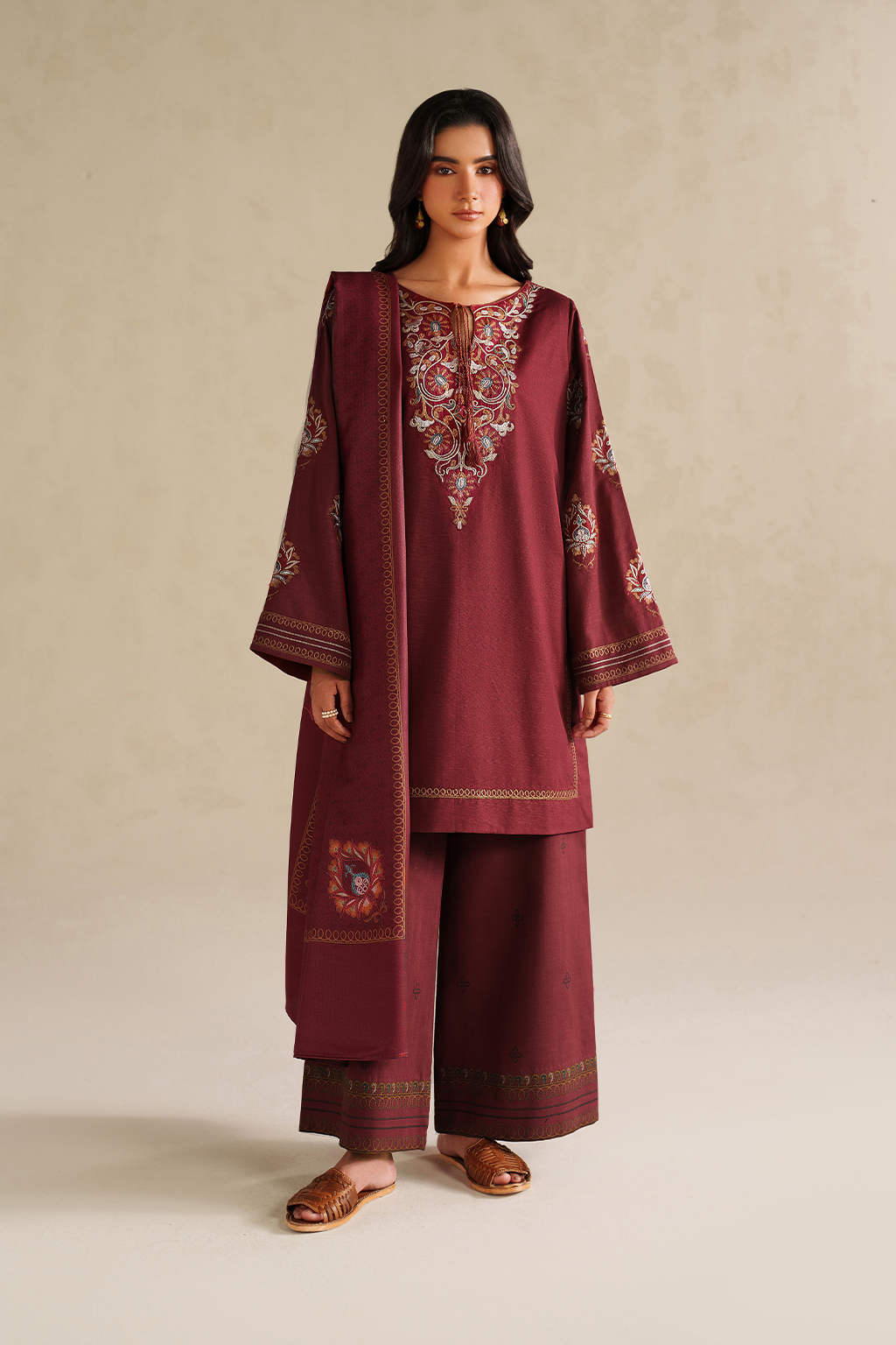 UE-588 Embroidered Khaddar Main image
