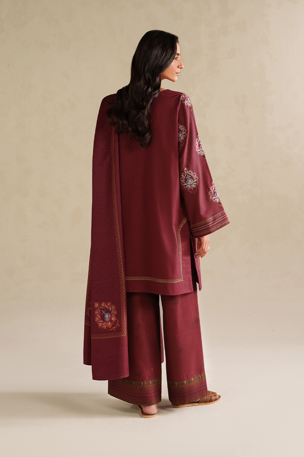 UE-588 Embroidered Khaddar Secondary image