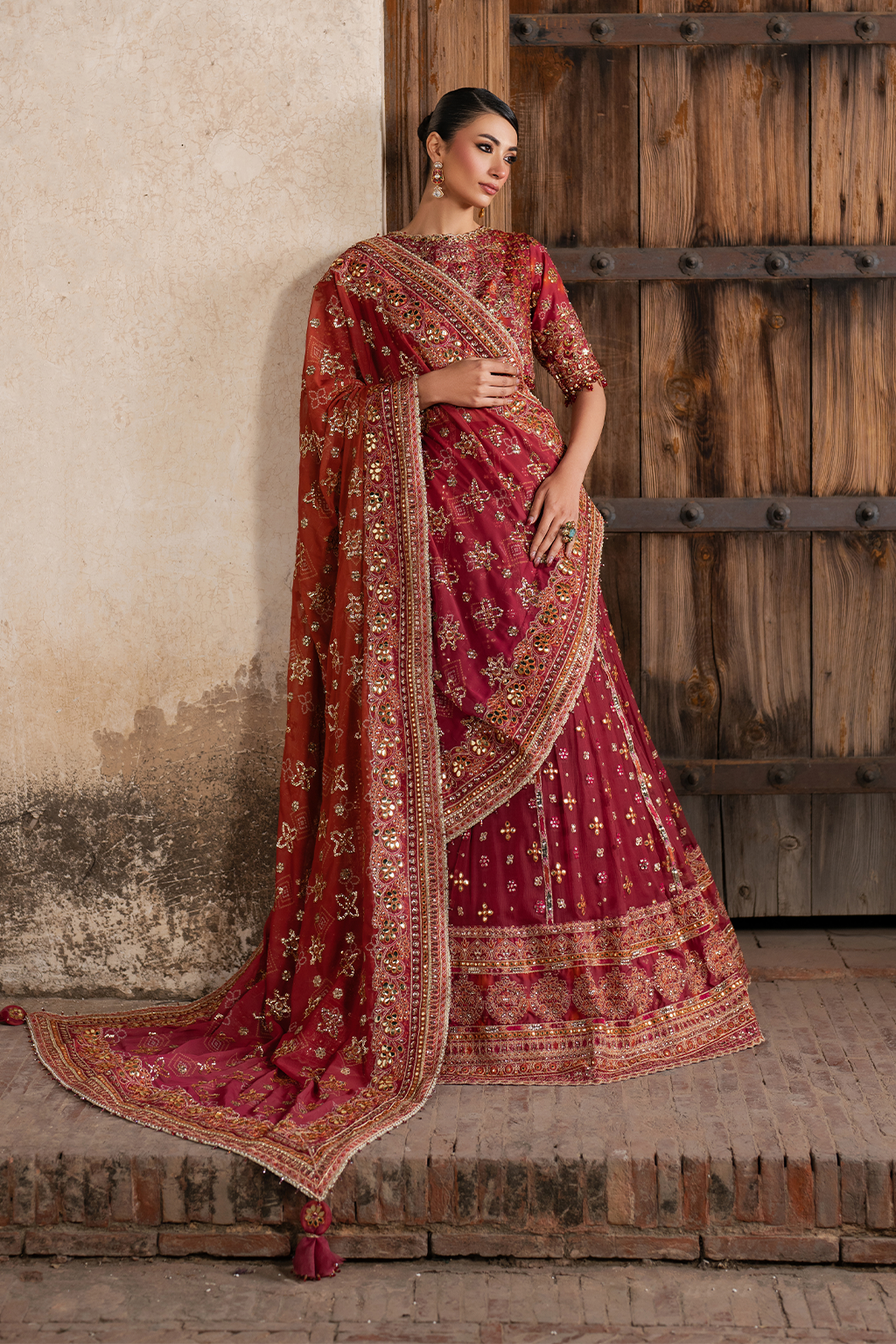 ILC-07 Embroidered Printed Silk (Lehnga & Choli)