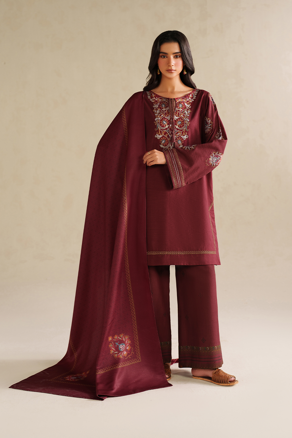 UE-588 Embroidered Khaddar