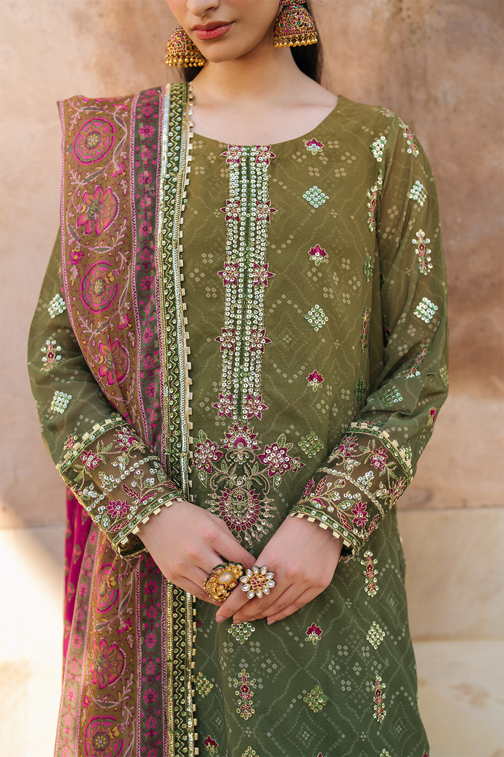 UE-329 Embroidered Chiffon Secondary image
