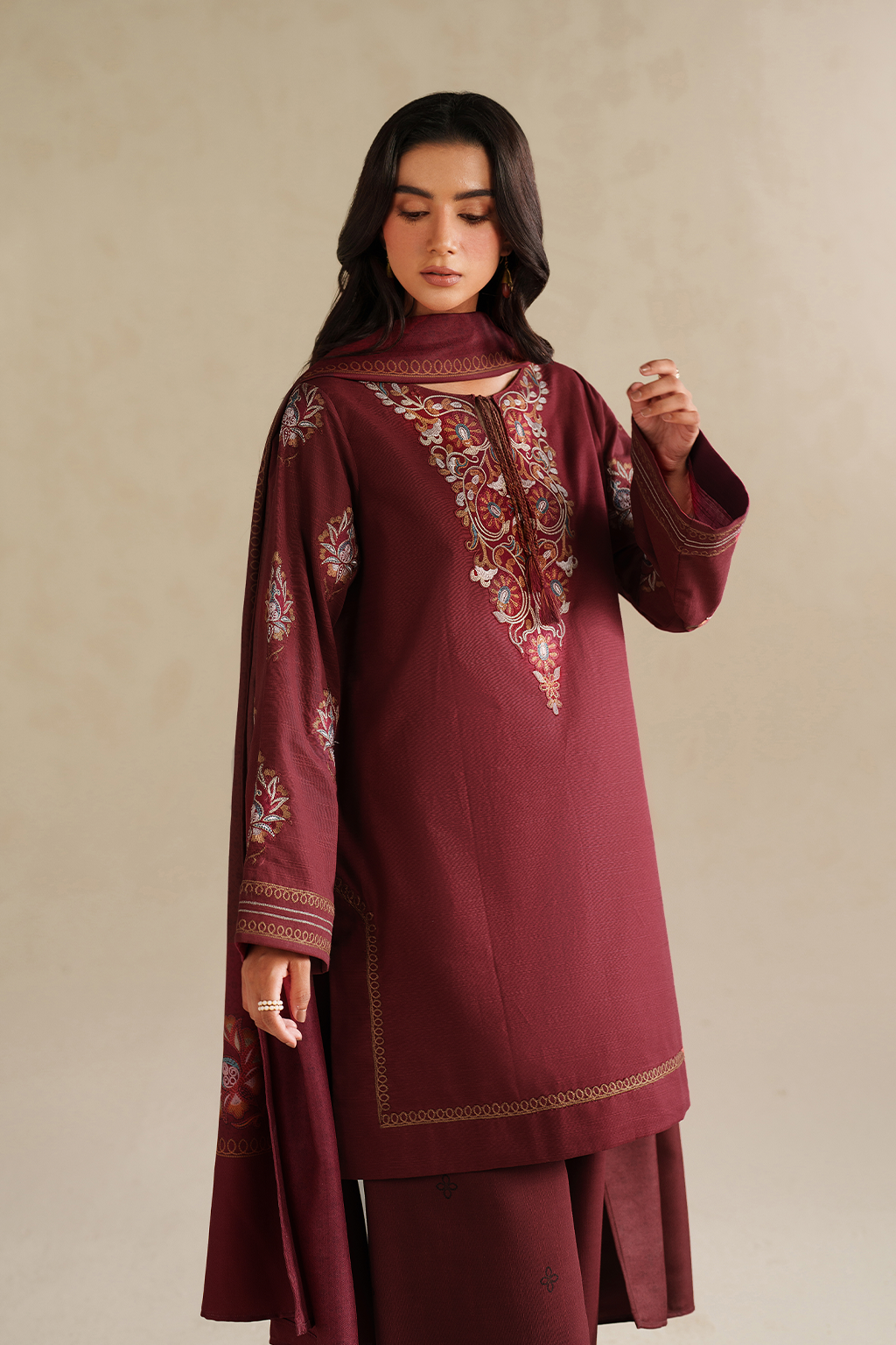 UE-588 Embroidered Khaddar