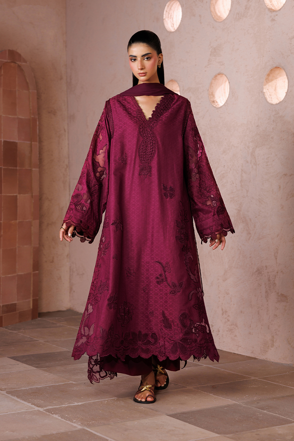 UE-702 Embroidered Lawn Secondary image
