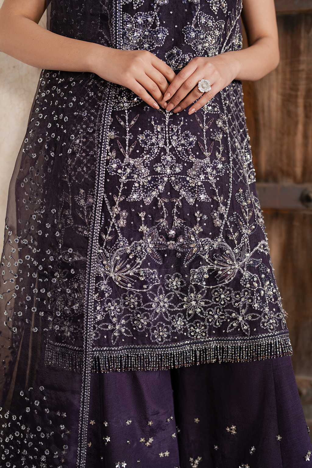 ILC-06 Embroidered Organza (Long Shirt With Azaar)