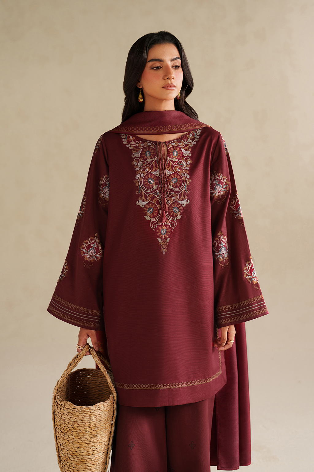 UE-588 Embroidered Khaddar