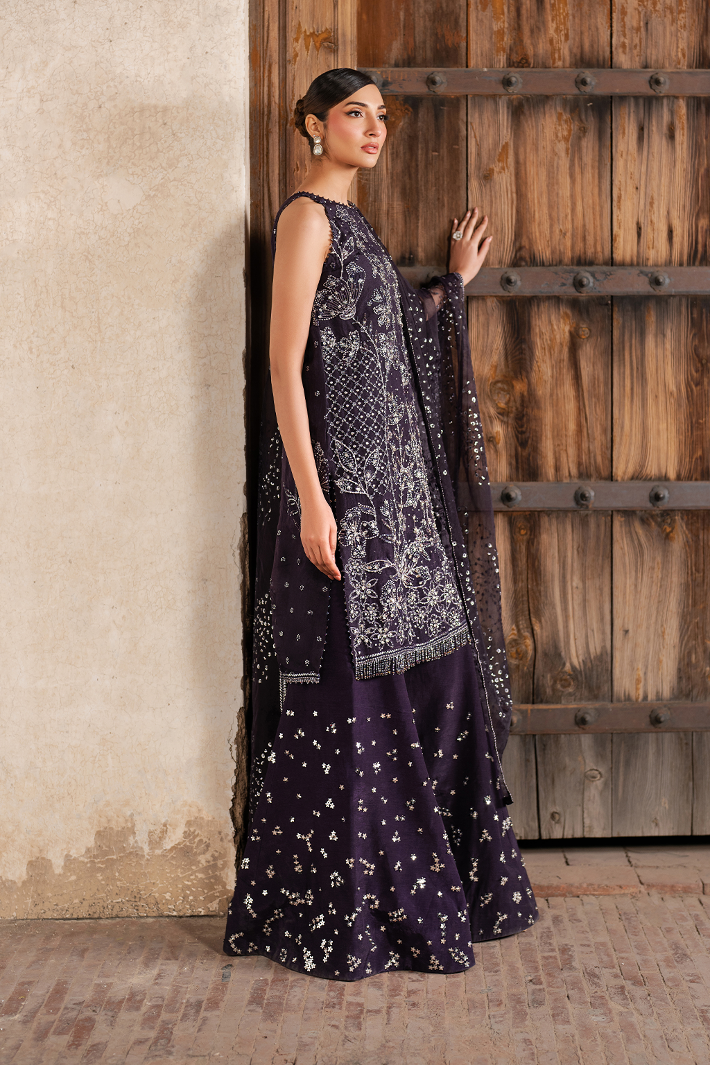 ILC-06 Embroidered Organza (Long Shirt With Azaar)