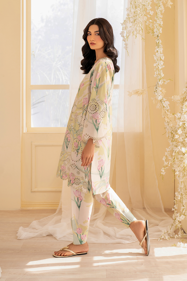 UE-440  Embroidered Printed Lawn