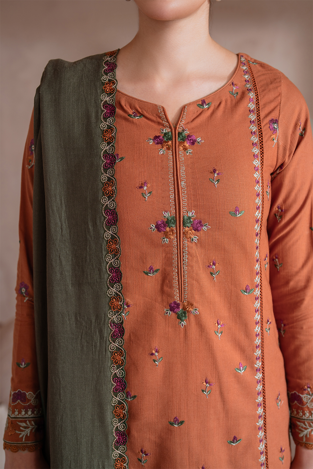 UE-367 Embroidered Khaddar Secondary image