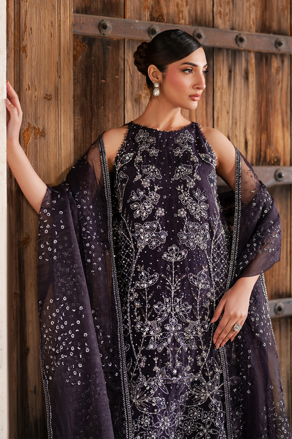 ILC-06 Embroidered Organza (Long Shirt With Azaar)